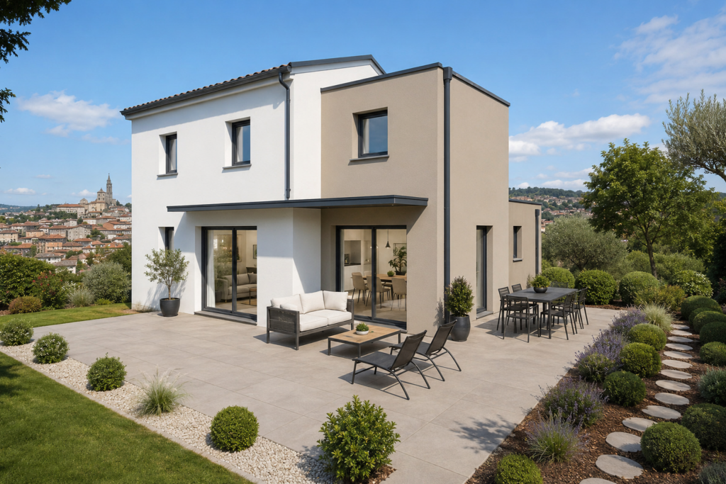 Maison contemporaine à étage avec vue sur Le Puy-en-Velay — Le Belvédère des Cimes