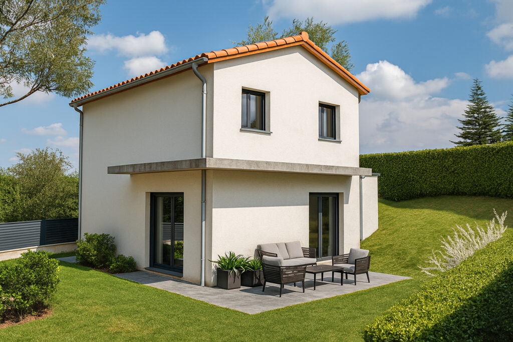 Villa à étage sous toiture en tuiles — perspective d'ambiance